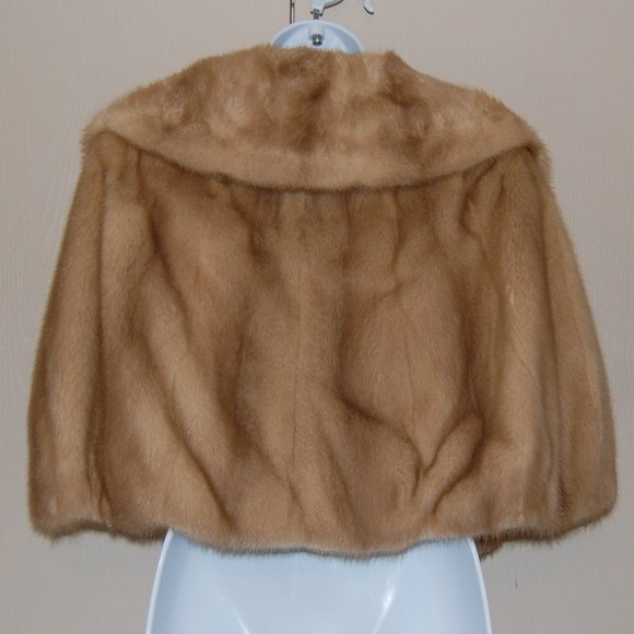 Vintage Roy H Bjorkman Blonde Mink Fur Cape - Picture 2 of 8